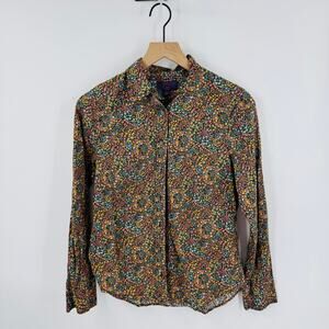J. Crew Made With Liberty Fabric Button-Down Shirt Floral Multicolor Size 4